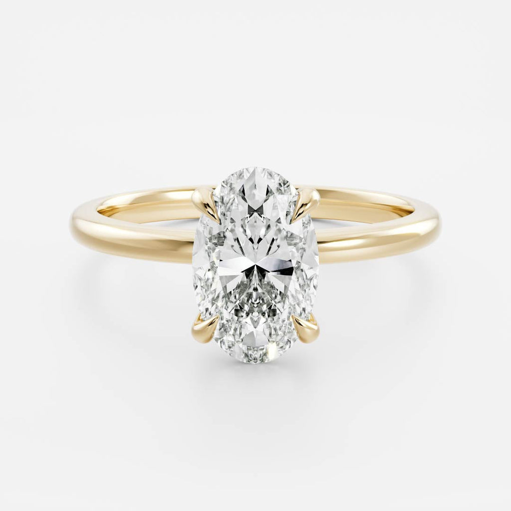 2.50-3.50 CT Oval Cut Solitaire Style Moissanite Engagement Ring