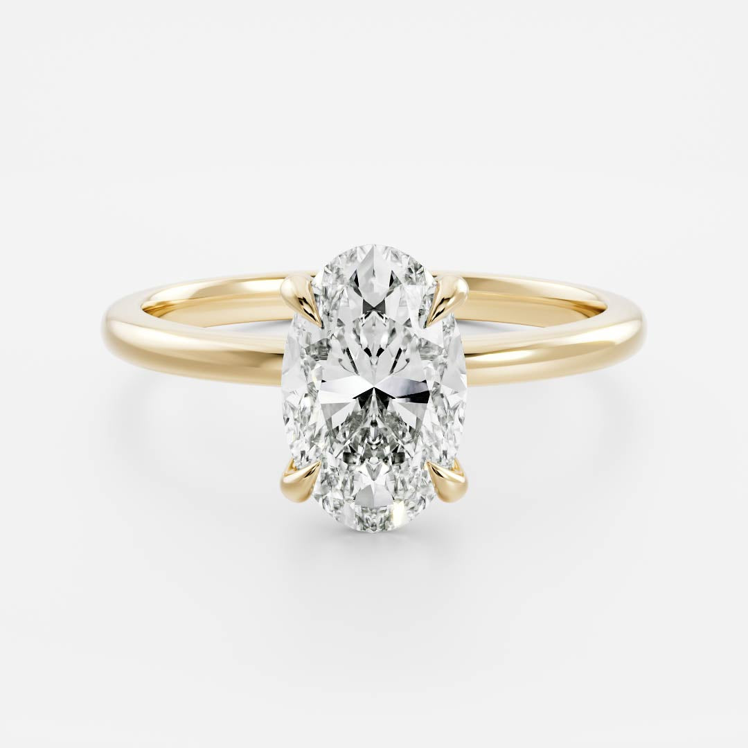 2.50-3.50 CT Oval Cut Solitaire Style Moissanite Engagement Ring