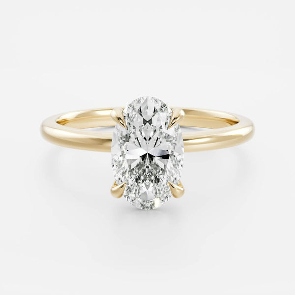 2.50-3.50 CT Oval Cut Solitaire Style Moissanite Engagement Ring
