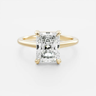 Solitaire Ring with 2.0 CT Radiant Moissanite - violetjewels