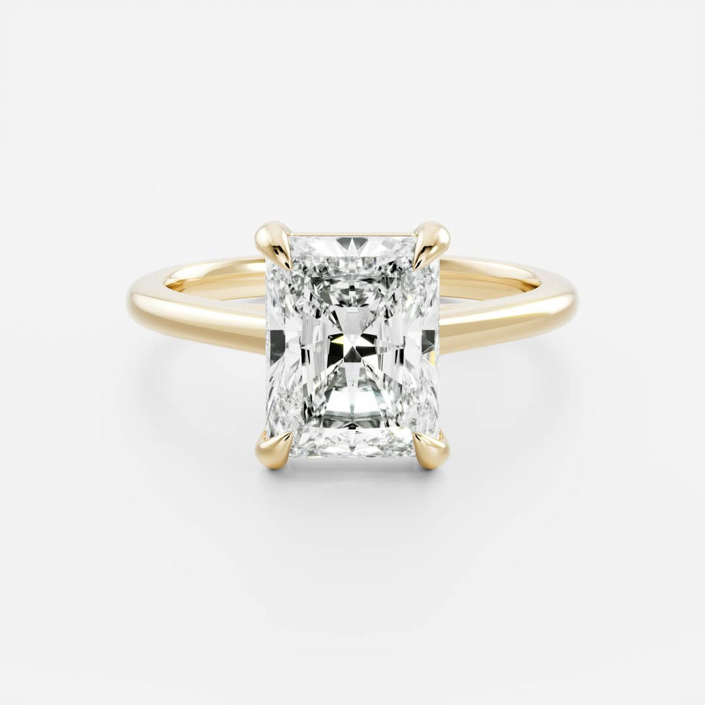 Solitaire Ring with 2.0 CT Radiant Moissanite - violetjewels