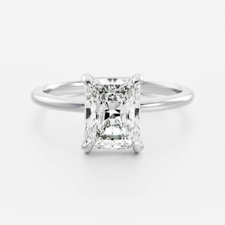 Solitaire Ring with 1.50 CT Radiant Moissanite - violetjewels