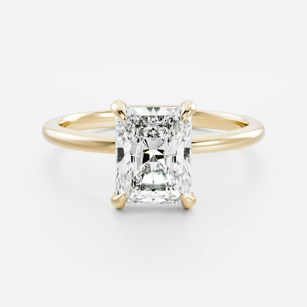 Solitaire Ring with 1.50 CT Radiant Moissanite - violetjewels