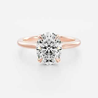 Solitaire Ring with 1.50 CT Oval Moissanite - violetjewels