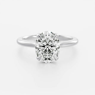 Solitaire Ring with 1.50 CT Oval Moissanite - violetjewels