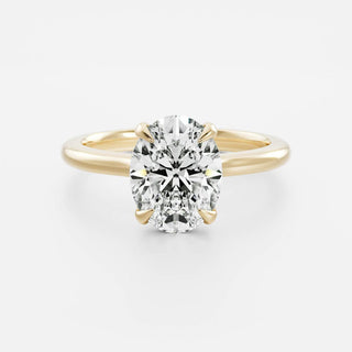 Solitaire Ring with 1.50 CT Oval Moissanite - violetjewels