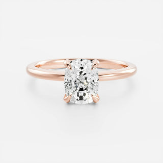2.0 - 3.0 CT Elongated Cushion Cut Solitaire Style Moissanite Engagement Ring