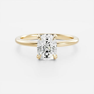 2.0 - 3.0 CT Elongated Cushion Cut Solitaire Style Moissanite Engagement Ring