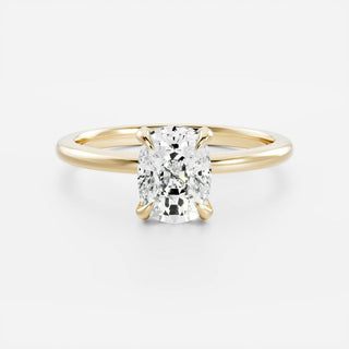 Solitaire Ring with 1.50 CT Cushion Moissanite - violetjewels