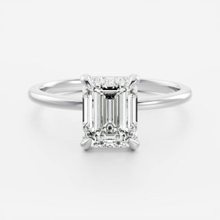 2.50 - 3.50 CT Emerald Cut Solitaire Style Moissanite Engagement Ring