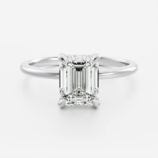 Solitaire Ring with 1.50 CT Emerald Moissanite - violetjewels