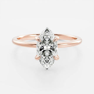 Solitaire Ring with 1.0 CT Marquise Moissanite - violetjewels