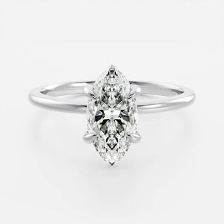 Solitaire Ring with 1.0 CT Marquise Moissanite - violetjewels