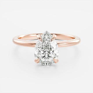 1.50 - 2.50CT Pear Cut Solitaire Style Moissanite Engagement Ring