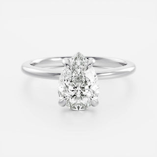 1.50 - 2.50CT Pear Cut Solitaire Style Moissanite Engagement Ring