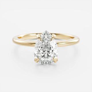 1.50 - 2.50CT Pear Cut Solitaire Style Moissanite Engagement Ring