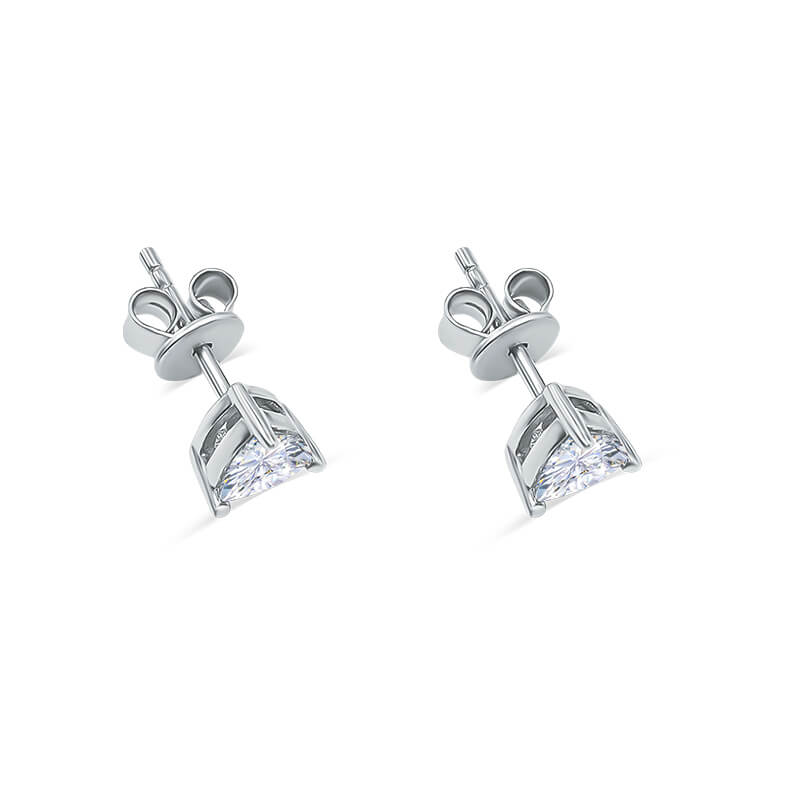0.5 CT Trilliant Cut Diamond Stud Earrings | Lab Grown G/VVS