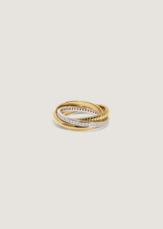 0.60 TCW Round Diamond trinity Wedding Band