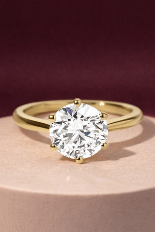 1.0- 3.50 CT Round Lab Grown Diamond Solitaire Style Engagement Ring