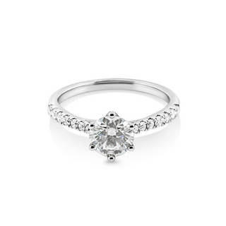 1.21-3.50 CT Round CVD Diamond Pave Engagement Ring