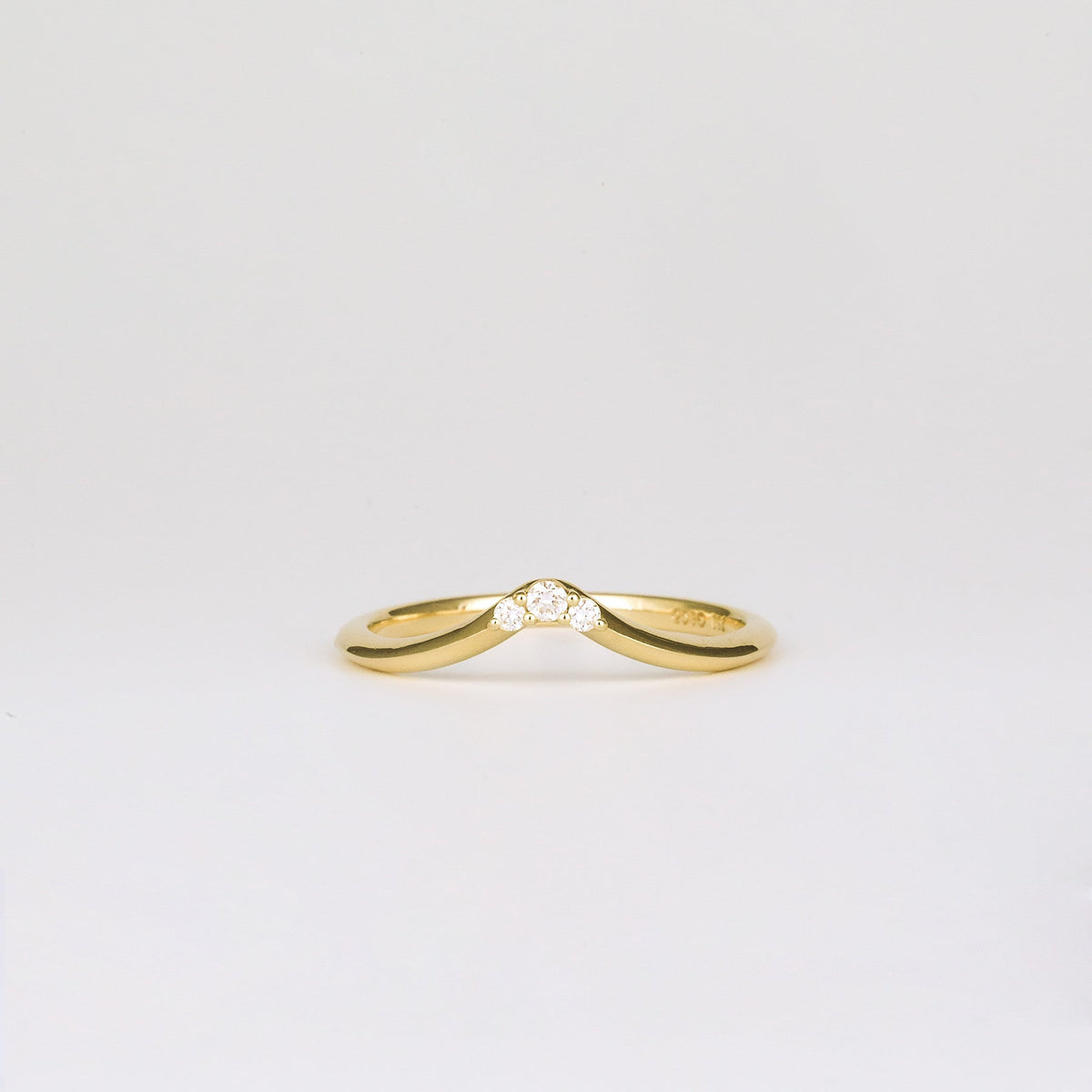 0.04 TCW Round Lab Grown Diamond Curved Wedding Band