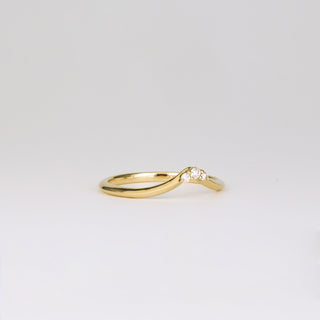 0.04 TCW Round Lab Grown Diamond Curved Wedding Band