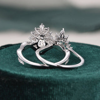 1.50 CT Pear Cut Twisted Art Deco Moissanite Bridal Ring Set - violetjewels