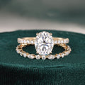 2.0 CT Oval Cut Solitaire Moissanite Bridal Ring Set - violetjewels