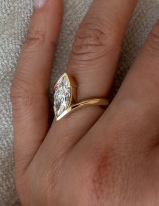 1.0 - 3.0 CT Marquise Shaped Lab Grown Diamond Solitaire Style Engagement Ring