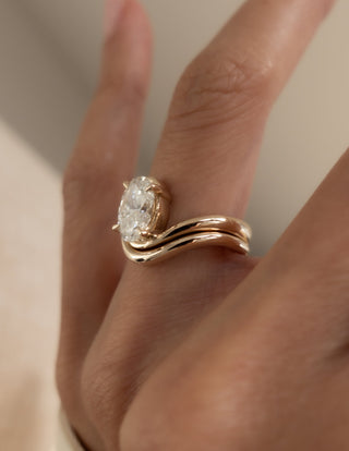 1.50- 3.0  CT Oval cut  Lab Grown Diamond Solitaire Setting Bridal Set