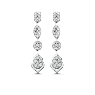 1.44 TCW Round Moissanite Diamond Drop Earrings - violetjewels