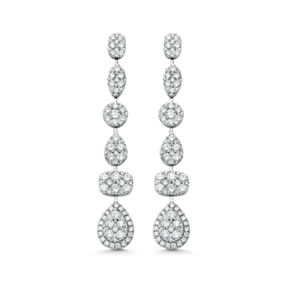 3.06 TCW Round Moissanite Diamond Drop Earrings - violetjewels