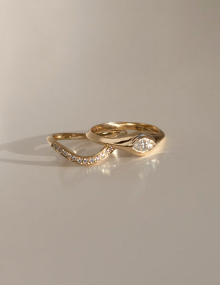 0.20 TCW Pear Lab Grown Diamond Wave Pave Band