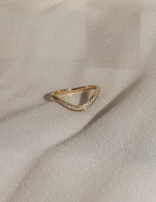 0.20 TCW Pear Lab Grown Diamond Wave Pave Band