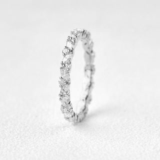 0.4 CT Round And Marquise Alternative Moissanite Wedding Band - violetjewels