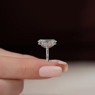 3.5-5.5 CT Oval CVD Diamond Hidden Halo Setting Engagement Ring