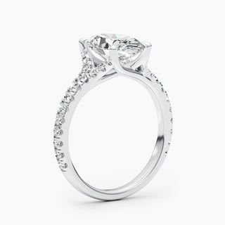 2.63ct Oval F- VS Pave Diamond Engagement Ring