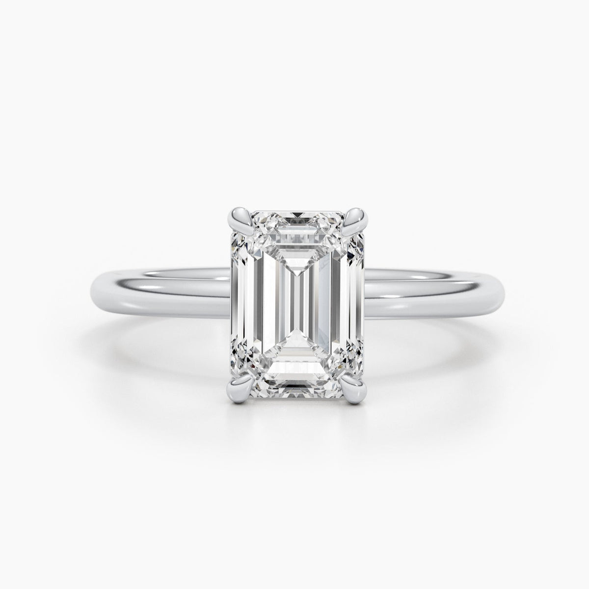 1.79ct Emerald F- VS Solitaire Diamond Engagement Ring