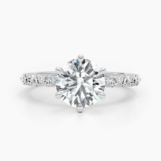 2.5ct Round G- VS Pave Diamond Engagement Ring