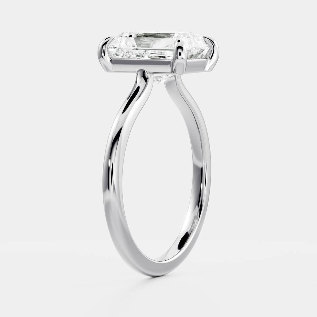 2.0 - 3.0 CT Radiant Cut Solitaire Style Moissanite Engagement Ring