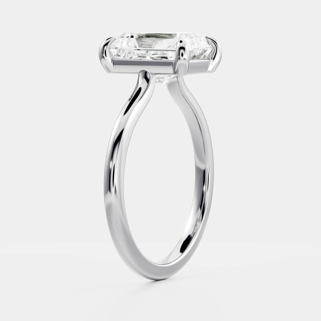 2.0 - 3.0 CT Radiant Cut Solitaire Style Moissanite Engagement Ring
