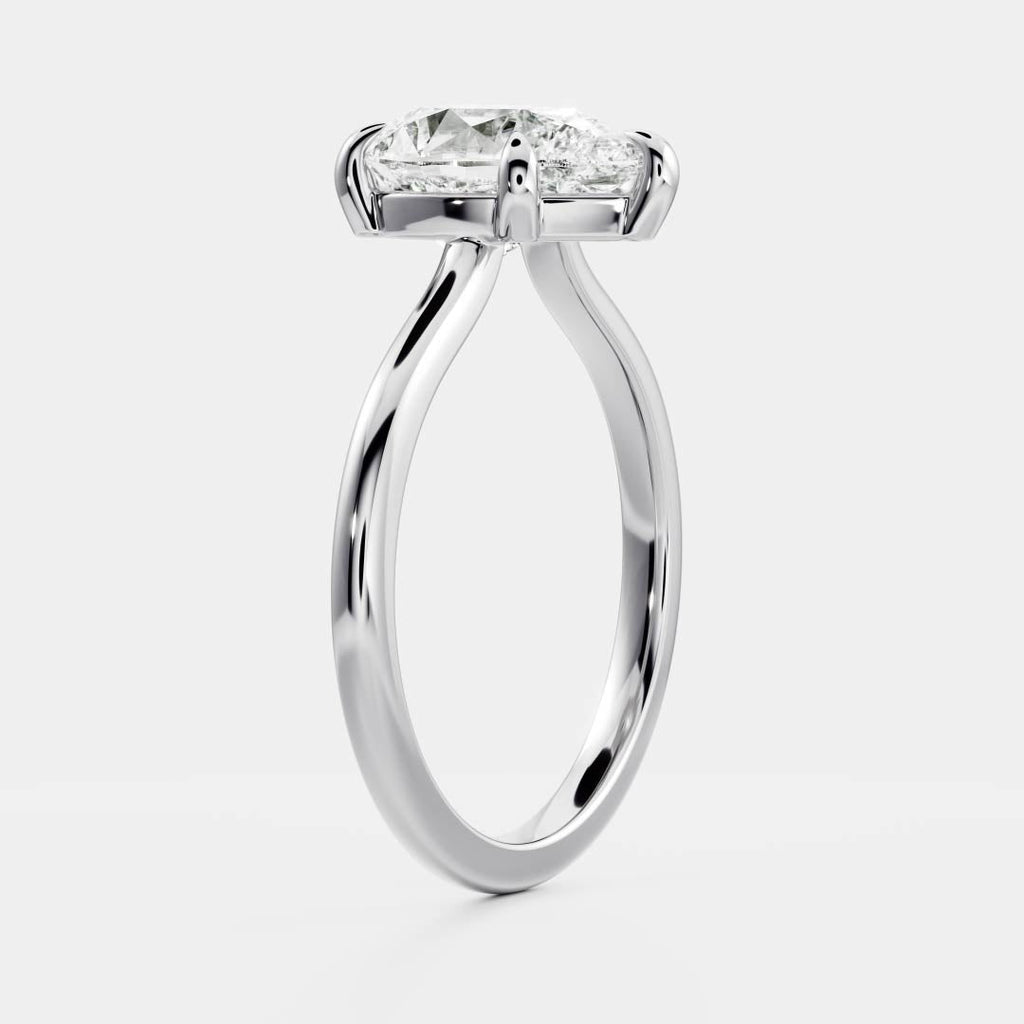 1.50 - 2.50CT Pear Cut Solitaire Style Moissanite Engagement Ring