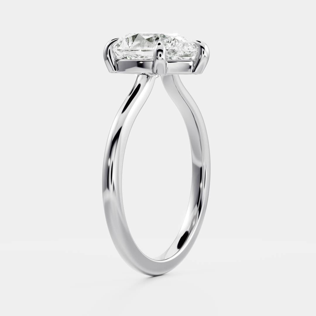 1.50 - 2.50CT Pear Cut Solitaire Style Moissanite Engagement Ring