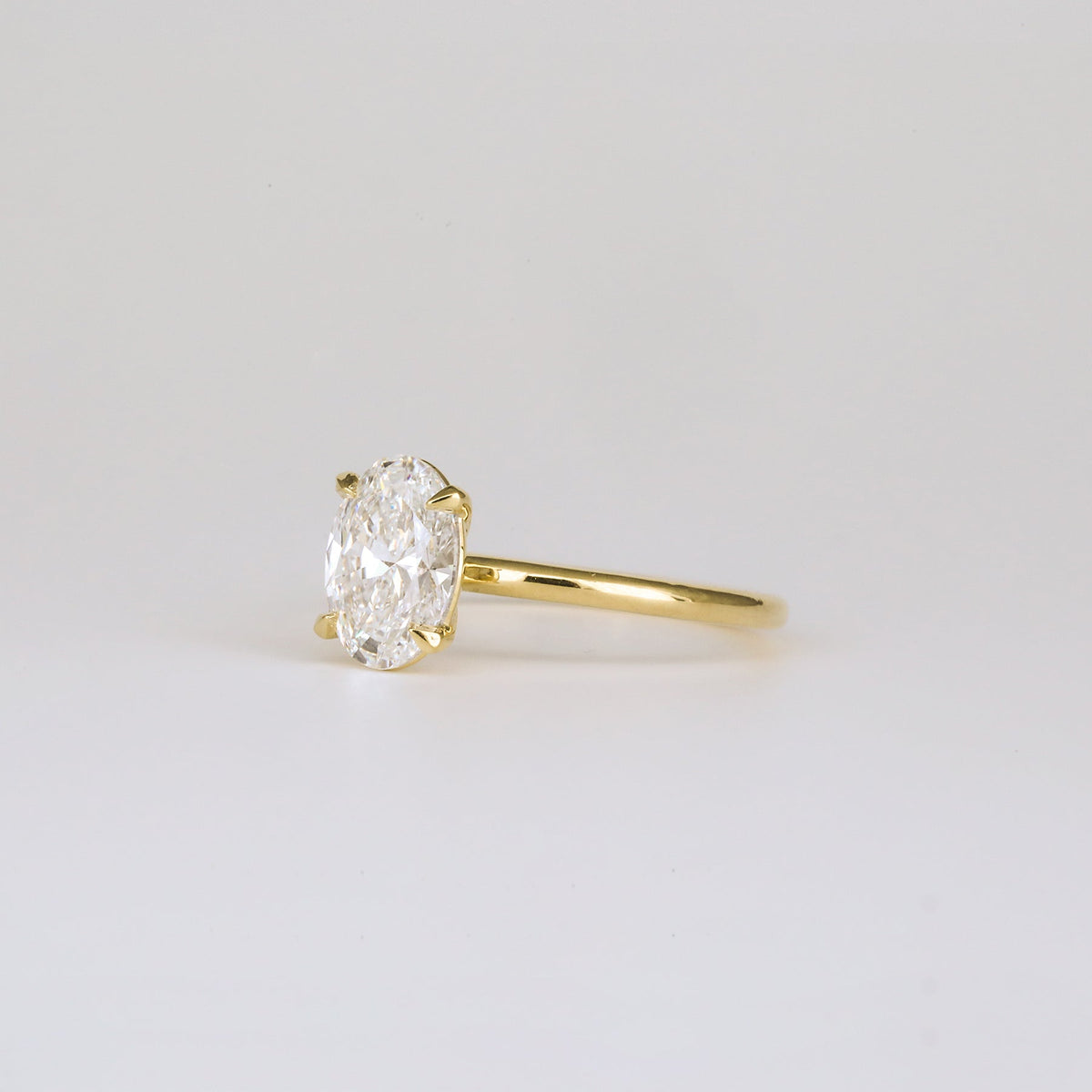 1.36 -3.50 CT Oval Lab Grown Diamond Solitaire Engagement ring