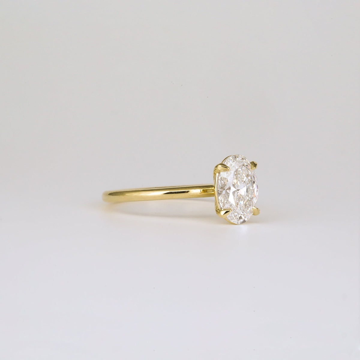 1.36 -3.50 CT Oval Lab Grown Diamond Solitaire Engagement ring