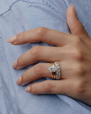 1.30 TCW Oval Lab Grown Diamond Half Eternity Wedding Band