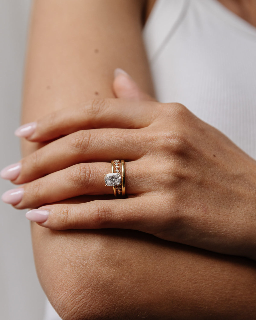 0.38 TCW Round Lab Grown Diamond Dainty Wedding Band