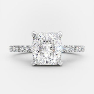 3.25 CT Cushion Pave Moissanite Engagement Ring - violetjewels