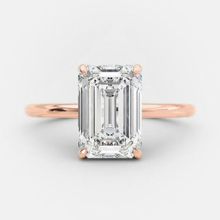 1.6 CT Emerald Cut Solitaire Style Moissanite Engagement Ring - violetjewels