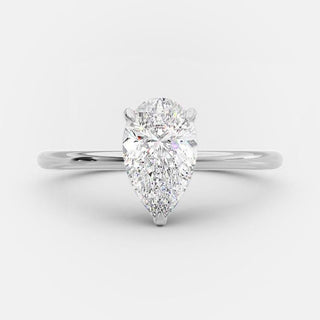 2.5 CT Pear Cut Solitaire Style Moissanite Engagement Ring - violetjewels